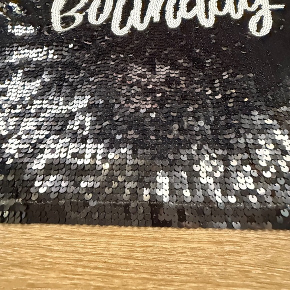 Why Dress It's My Birthday Sequin T-Shirt Dress, Black/White One Size Party Fun - Picture 5 of 14